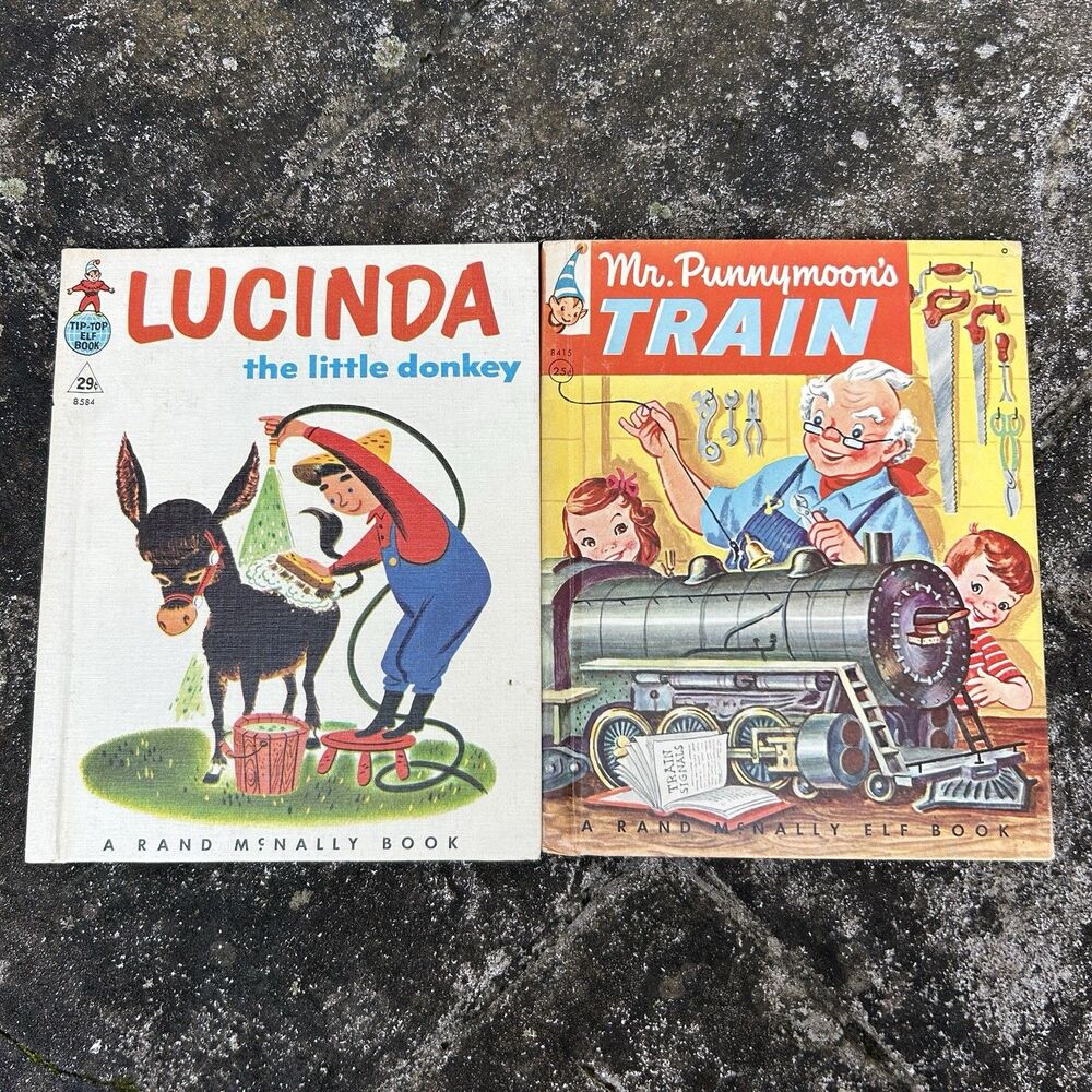 VTG Rand McNally Elf Book Lot FIRST EDITIONS Lucinda Mr Punnymoon’s Train